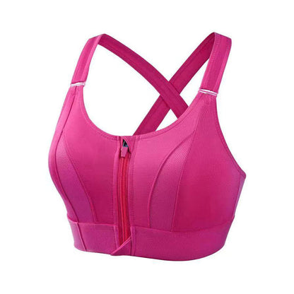 Zip Front Adjustable High Impact Sports Bras for Women