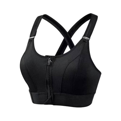 Zip Front Adjustable High Impact Sports Bras for Women