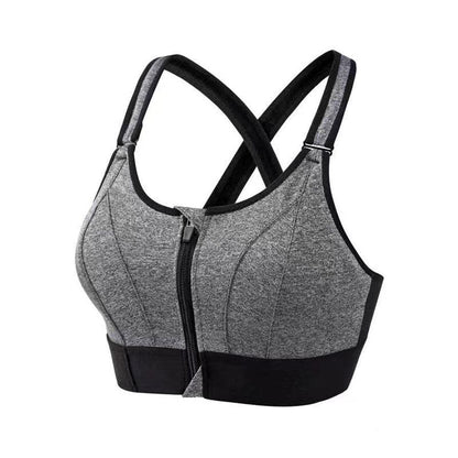 Zip Front Adjustable High Impact Sports Bras for Women