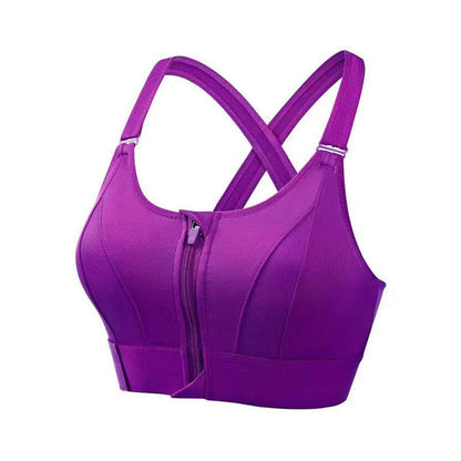 Zip Front Adjustable High Impact Sports Bras for Women